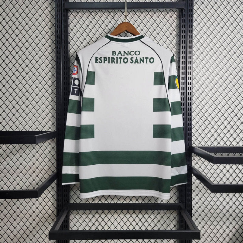 Camiseta Sporting Retrô 2001/03 Manga Longa Verde