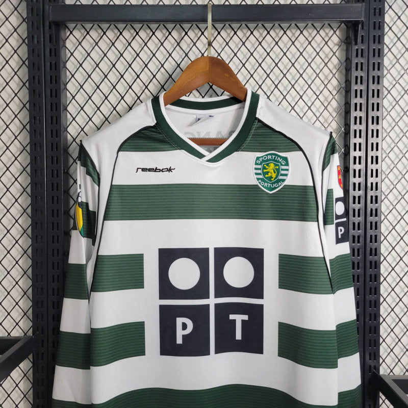 Camiseta Sporting Retrô 2001/03 Manga Longa Verde
