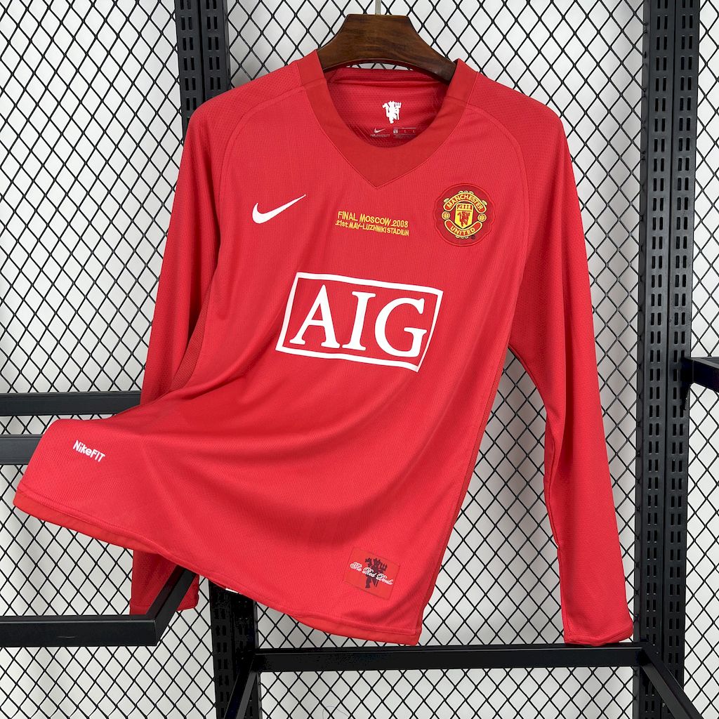 Jersey do Manchester United Long sleeveRetrô 2007/08 Home UCL
